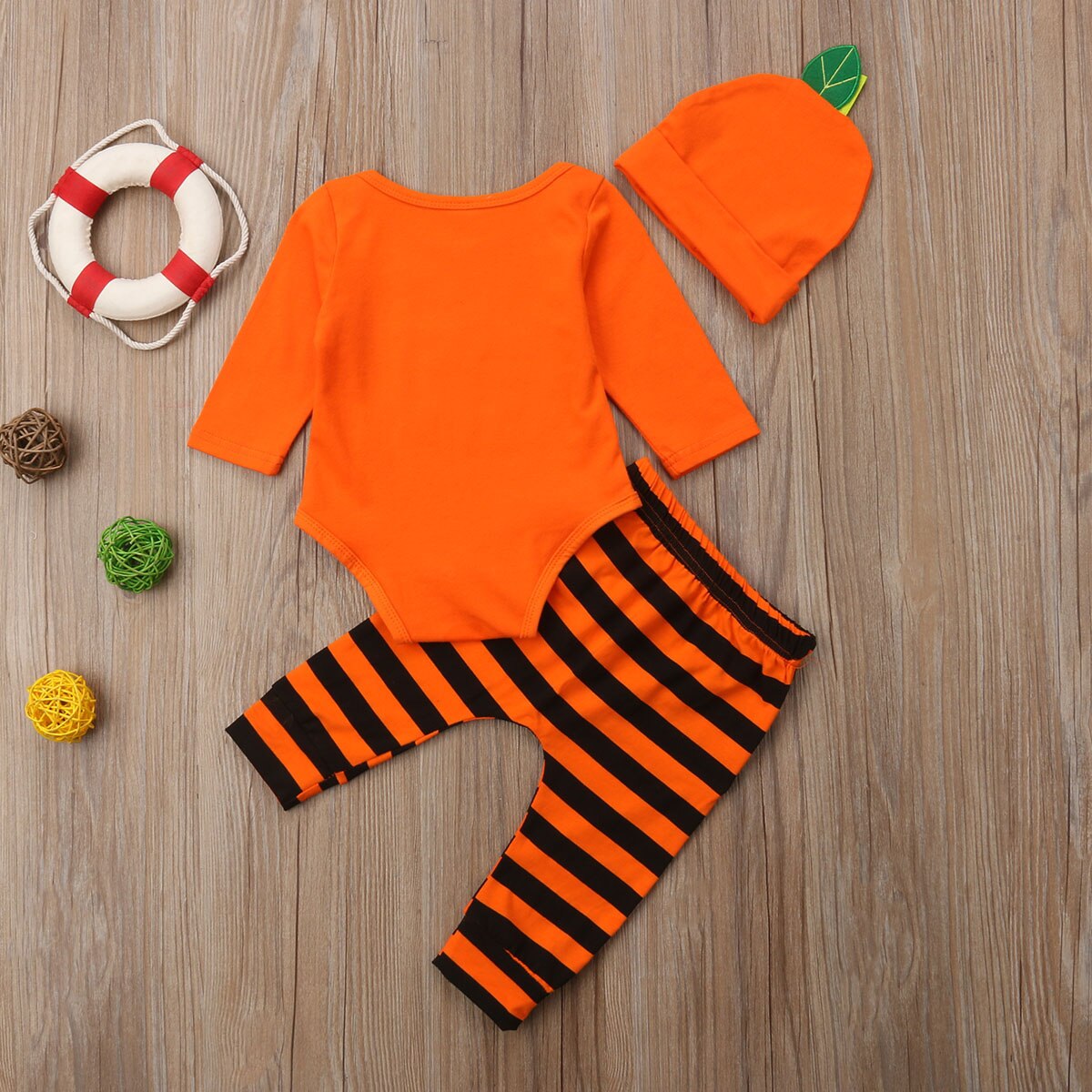Halloween Newborn Baby Boy Girl Clothes Set Romper Striped Outfit, zoerea.com
