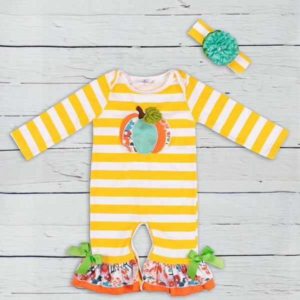 Newborn Baby Girl Boy Halloween Clothes Pumpkin Romper Jumpsuit, zoerea.com
