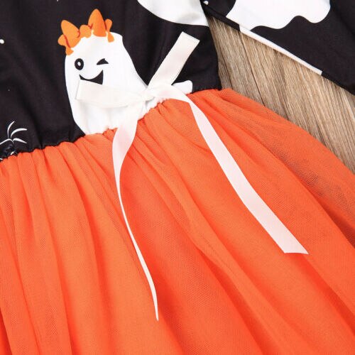 Baby Girls Kid Halloween Party Gown Clothes Sets Long Sleeve Dress, zoerea.com