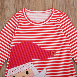 Christmas Infant Baby Toddler Girls Kids Striped Santa Claus Sundress, zoerea.com