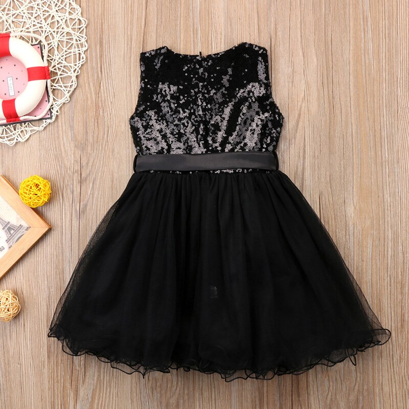 Girls Dress Sequins Party Gown Bridesmaid Wedding Tulle Tutu Bow Dress, zoerea.com
