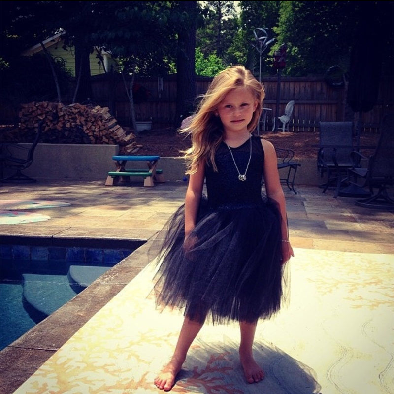 Girls Dress Sequins Party Gown Bridesmaid Wedding Tulle Tutu Bow Dress, zoerea.com