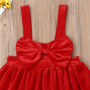 Kids Baby Girl Christmas Princess Bow Party Pageant Suspender Skirt, zoerea.com