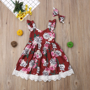 Lovely Kids Baby Girl Flower Lace Princess Party Pageant Dress, zoerea.com