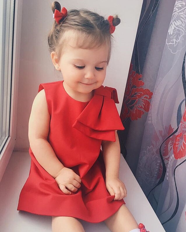 Toddler Girls Baby Kids Bowknot Sleeveless Party Flower Dresses, zoerea.com