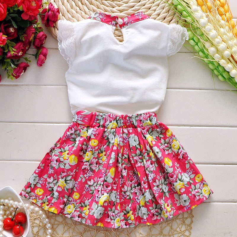 Baby Kids Girls Cute Cotton Summer Clothes Fashion Floral Casual Dress, zoerea.com