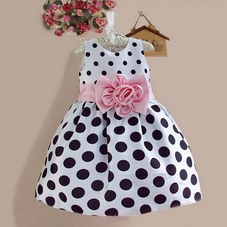 Baby Kids Girls Princess Flower Party Polka Dot Gown Formal Dress zoerea.com Baby Kids Girls Princess Flower Party Polka Dot Gown Formal Dress zoerea.com