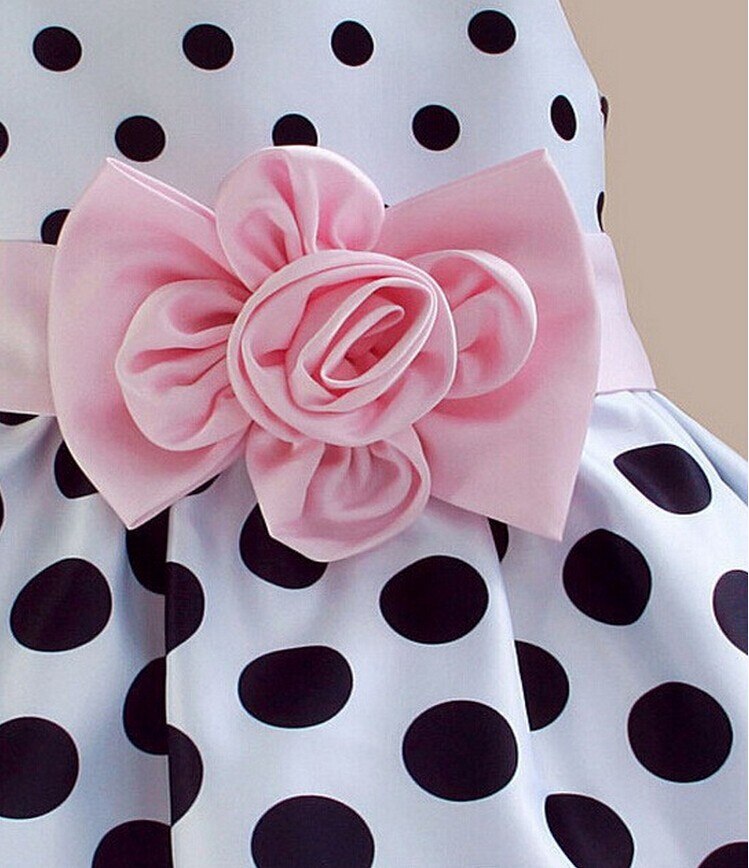 Baby Kids Girls Princess Flower Party Polka Dot Gown Formal Dress, zoerea.com