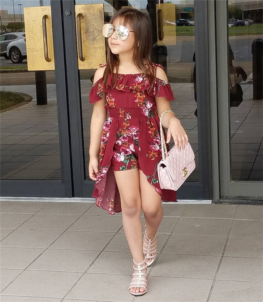 Baby Girl Summer Romper Jumpsuit Floral Casual Dress Girl Jumpsuit, zoerea.com