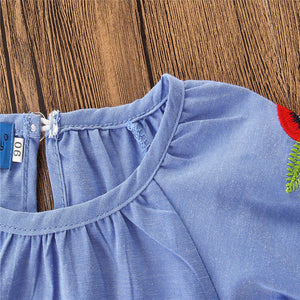 Baby Kids Girls Summer Denim Clothes Jeans Shirt Dress Girl Denim Dress, zoerea.com