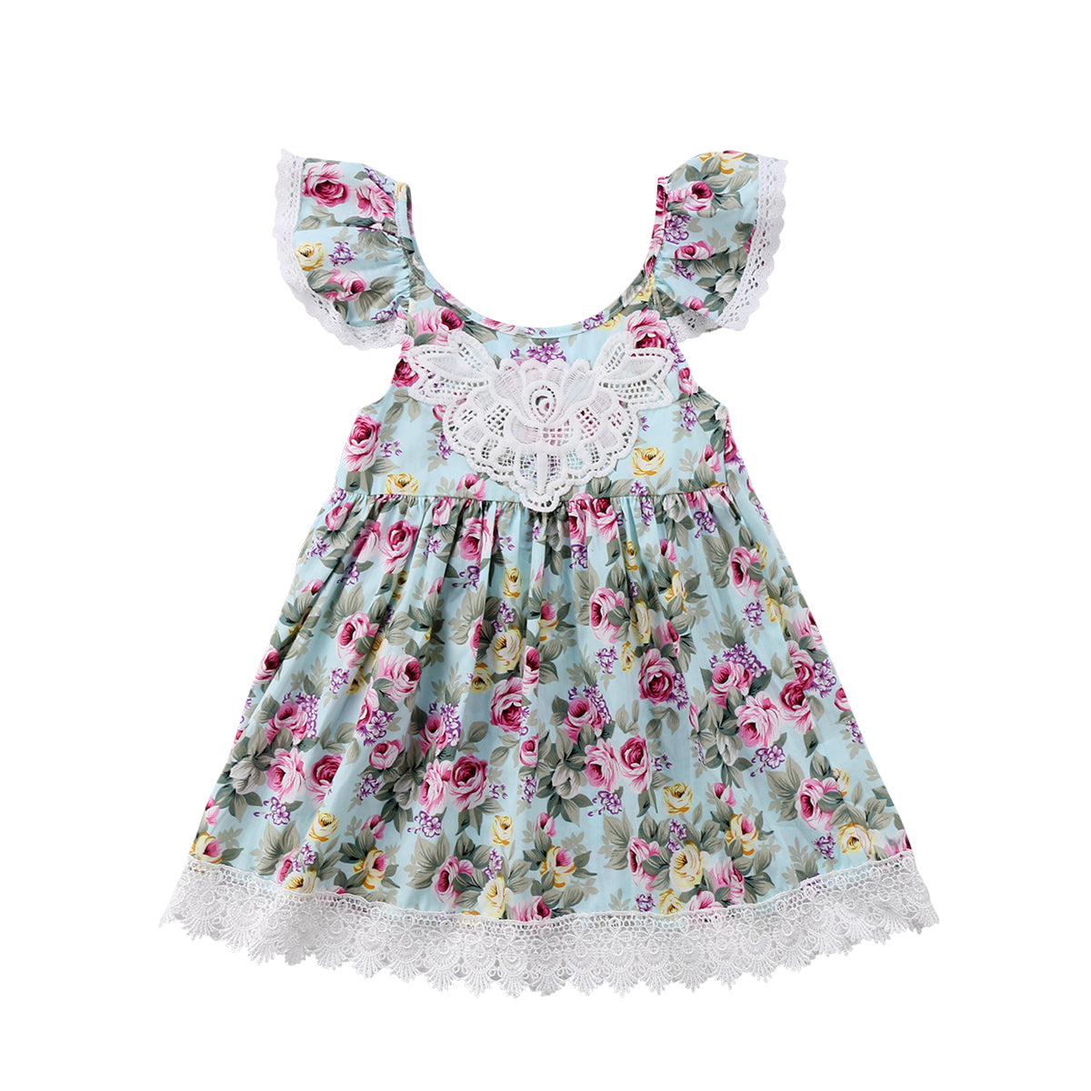 AU Kids Baby Girls Flower Lace Floral Tulle Party Pageant Dresses, zoerea.com
