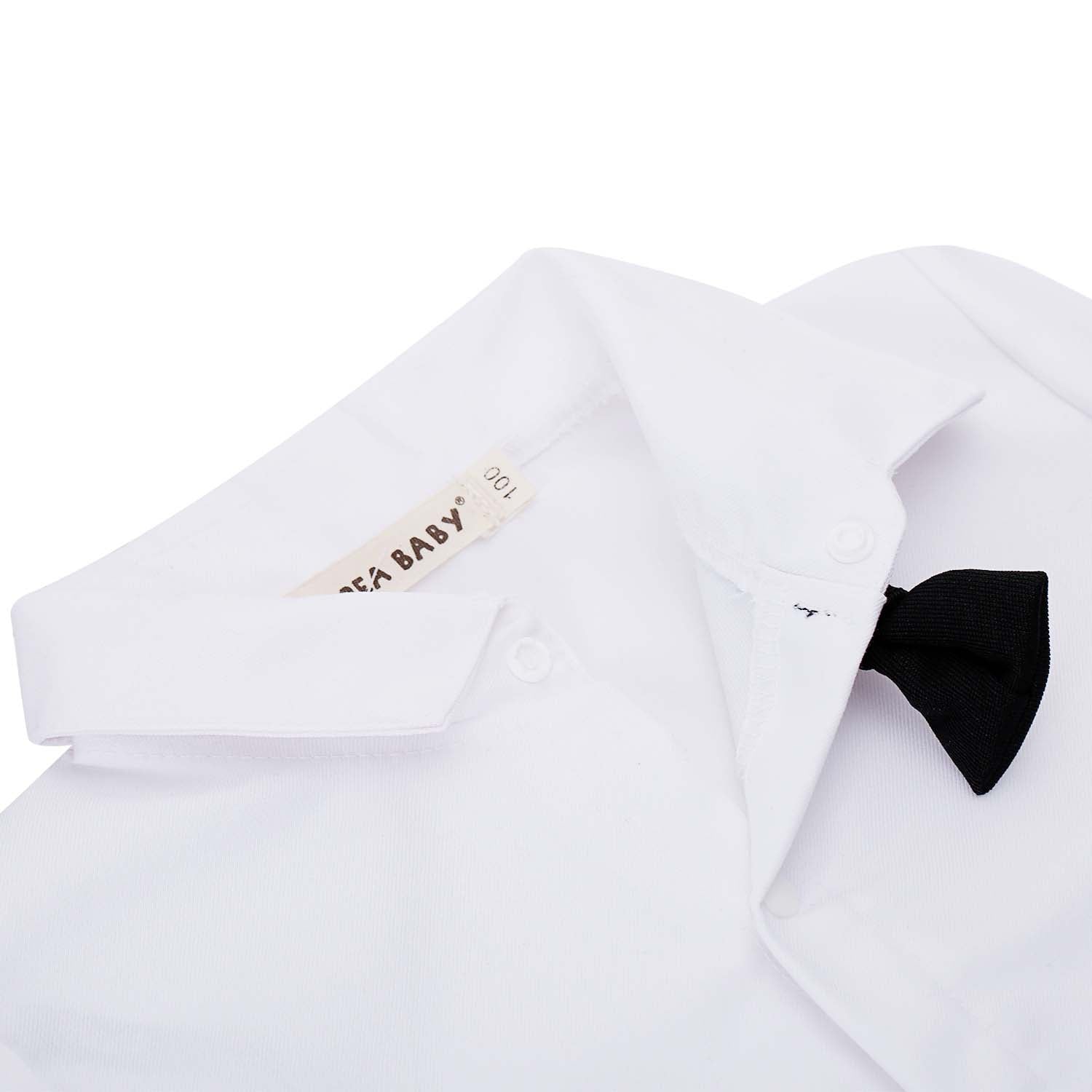 4-piece White Shirt And Suspender Pants With Hat, zoerea.com