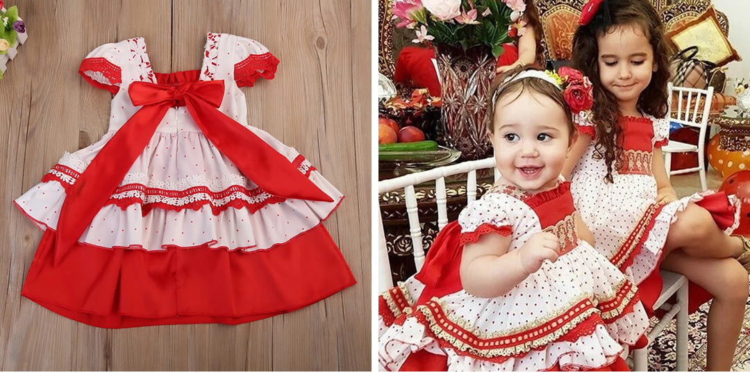 Christmas Toddler Baby Girls Princess Lace Decor Sundress Dresses, zoerea.com