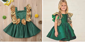 Baby Girl Sequins Bowknot Wedding Party Christmas Princess Dresses, zoerea.com