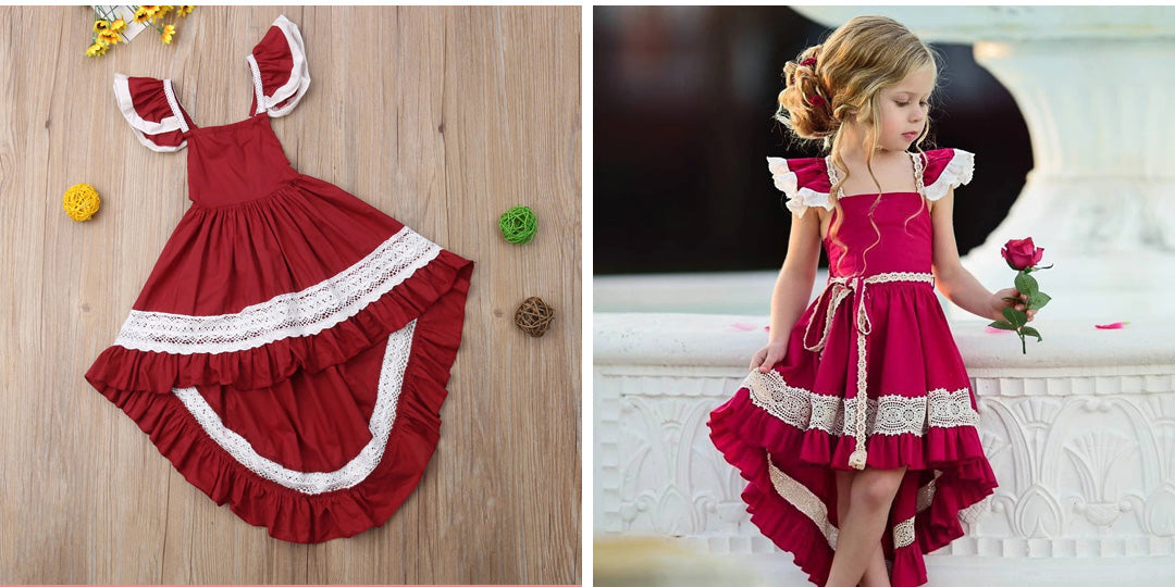 2019 Summer Boho Sleeveless Lace Dress Birthday Party Princess Tutu Dresses, zoerea.com