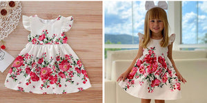 Baby / Toddler Girl's Floral Flutter-sleeve A-line Dress, zoerea.com