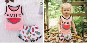 Smile Watermelon Tank And Shorts Set, zoerea.com