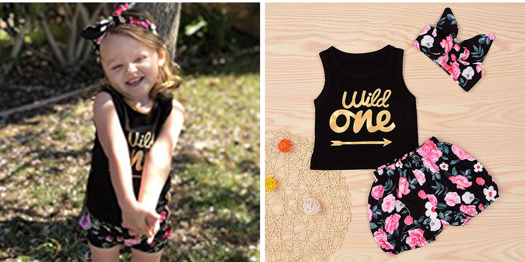 WILD ONE Tank, Floral Shorts And Headband Set, zoerea.com