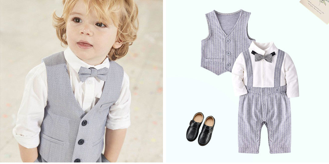 Baby 2-piece Striped Faux Bodysuit And Vest, zoerea.com