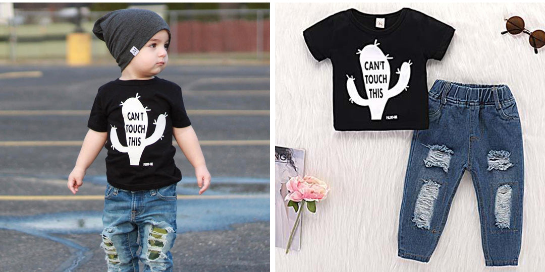 Cactus Pattern Tee and Frayed Jeans, zoerea.com