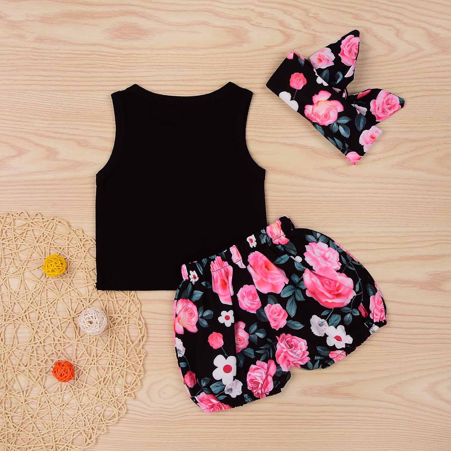 WILD ONE Tank, Floral Shorts And Headband Set, zoerea.com