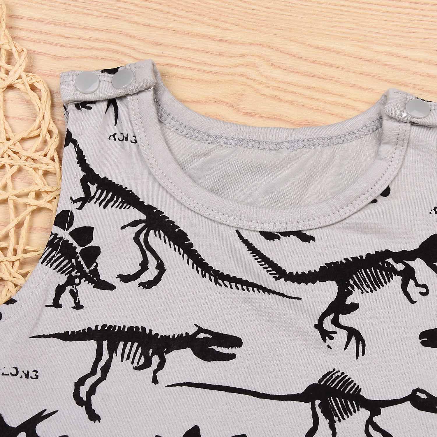 Baby Dinosaur Print Jumpsuit, zoerea.com