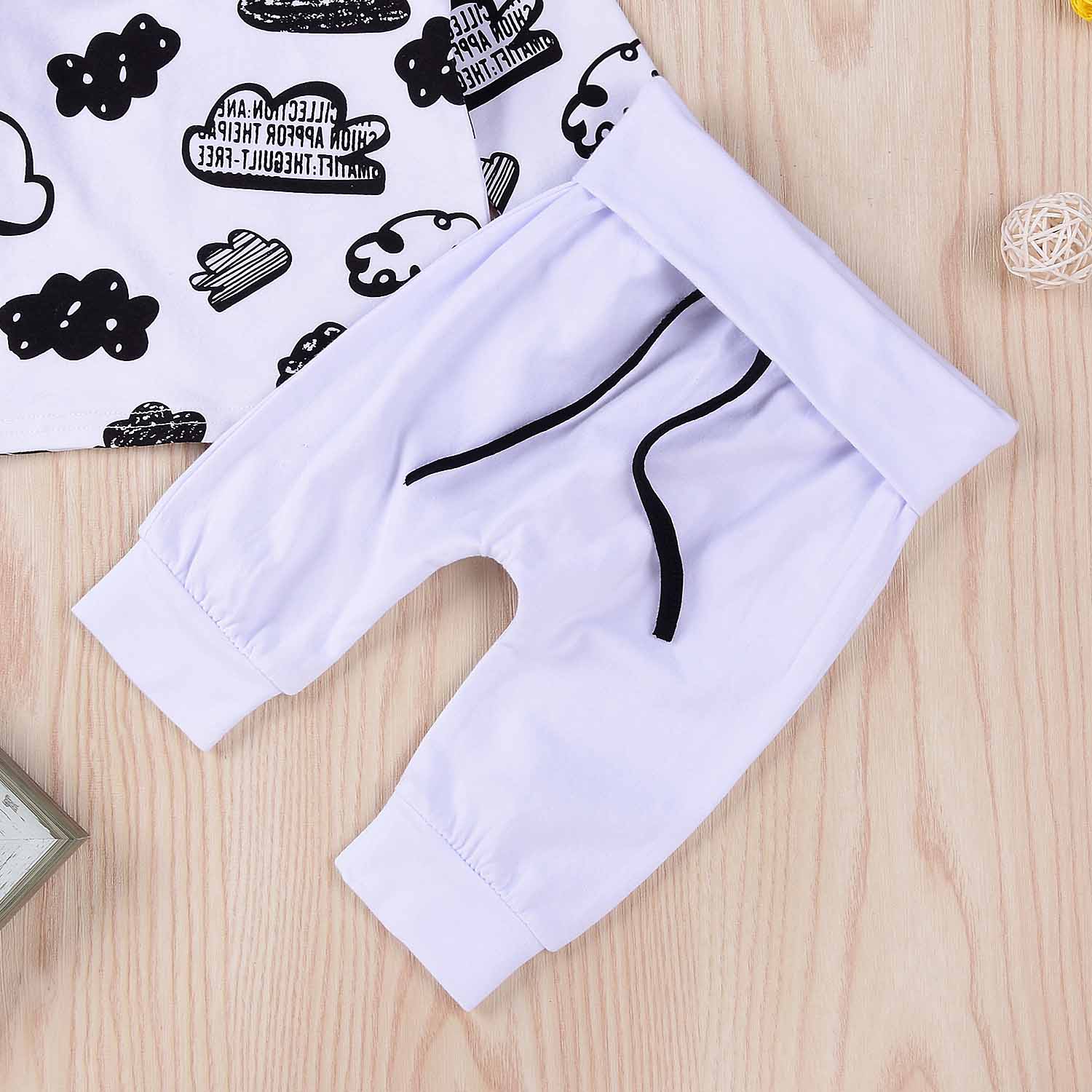 3-piece Cloud Print Set in White, zoerea.com