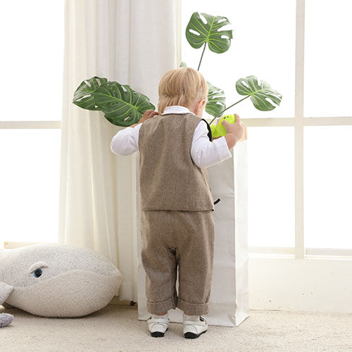 Handsome Faux-two Bodysuit & Vest & Hat Set, zoerea.com