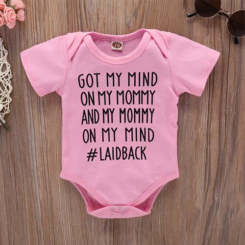 Cute Letter Printed Bodysuit, zoerea.com