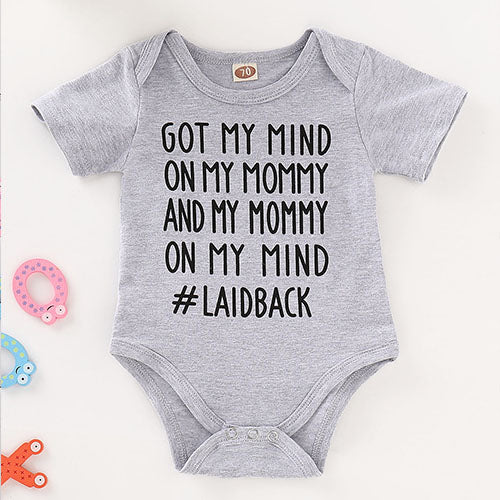Cute Letter Printed Bodysuit, zoerea.com