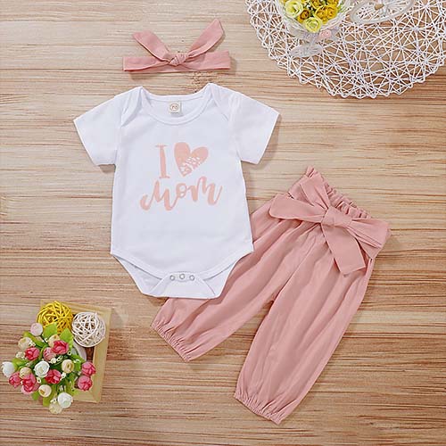 Love Mom Bodysuit And Pants Set, zoerea.com