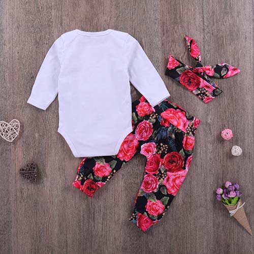 Long-sleeve Bodysuit, Floral Print Pants Set, zoerea.com