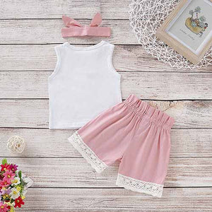 Sweet Heart Top And Solid Shorts Set, zoerea.com