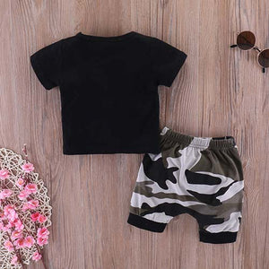 King Print Tee, Camouflage Shorts Set, zoerea.com