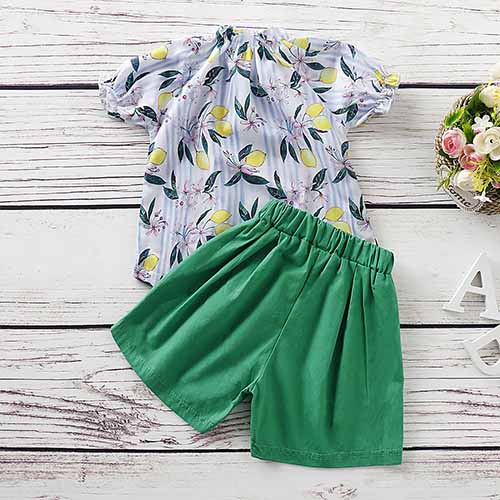 Sweet Lemon PrInt Top And Solid Shorts, zoerea.com