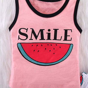 Smile Watermelon Tank And Shorts Set, zoerea.com