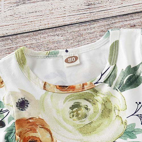 Baby Girl Clothes Set Long Sleeve Floral Shirt Tops and Denim Pants, zoerea.com