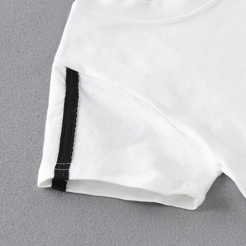 Toddler Baby Unisex Basic Solid Short Sleeve Regular Cotton Clothing Set, zoerea.com