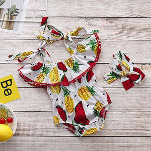 Pineapple Bodysuit and Bowknot Headband, zoerea.com