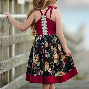 Trendy Floral Print Sleeveless Dress, zoerea.com
