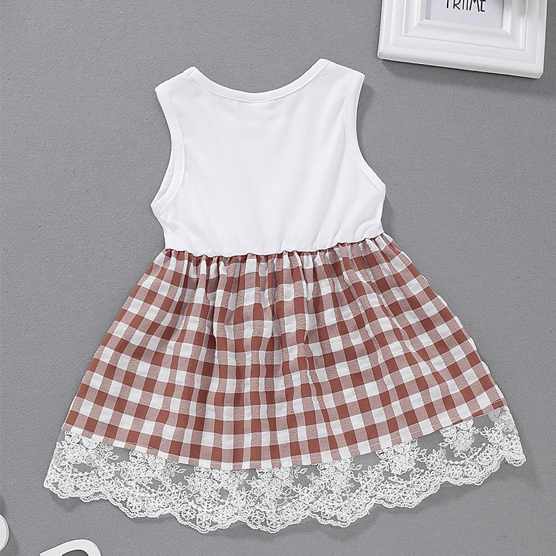 Baby Girls' Active / Street chic Plaid / Patchwork Sleeveless Dress, zoerea.com