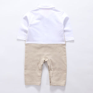 Faux-two Gentleman Romper With Bow Tie, zoerea.com