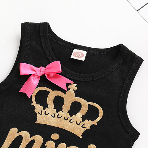MINI BOSS Bowknot Crown Print Tank, zoerea.com