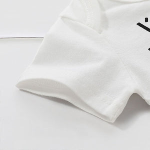 Letter Print Short-sleeve Bodysuit, zoerea.com