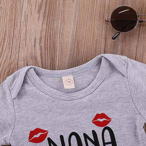 Casual Red Lip Print Short-sleeve Bodysuit, zoerea.com