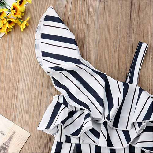 Stylish Stripe Flounce Strap Onesies, zoerea.com