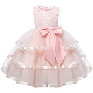 Bowknot Ruffled Lace Decor Princess Dress, zoerea.com