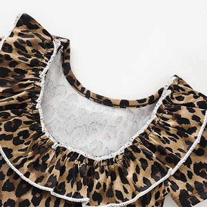 3-piece Leopard Short-sleeve Top And Denim Shorts, zoerea.com