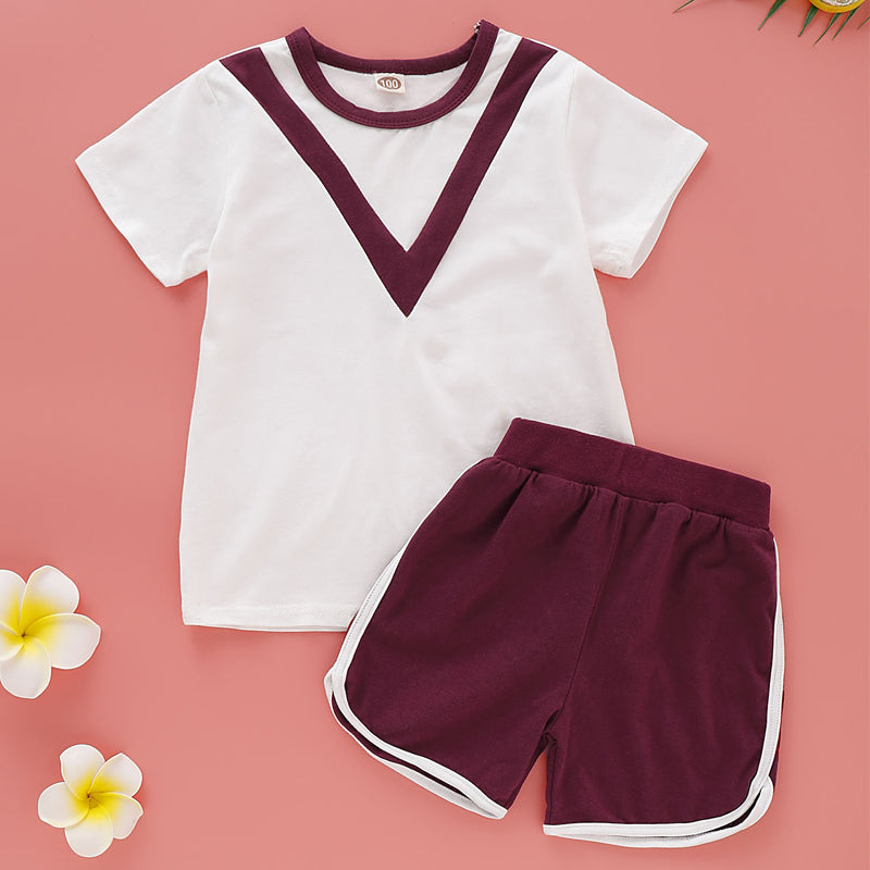 Toddler Unisex Active Daily Print Print Short Sleeve Regular Cotton Clothing Set, zoerea.com