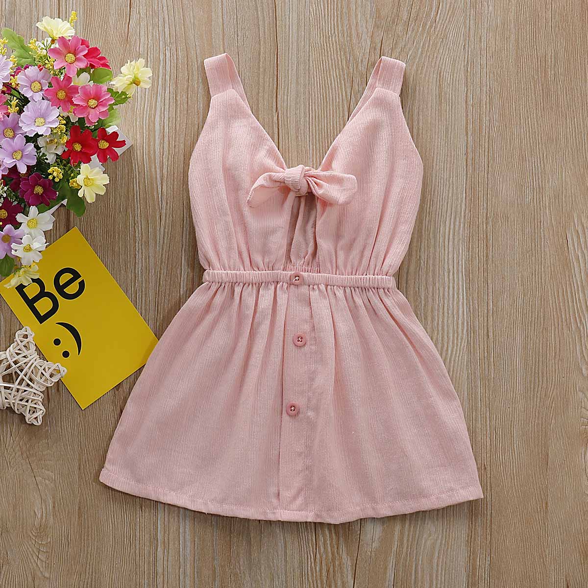 Solid Sleeveless V Neck Dress, zoerea.com